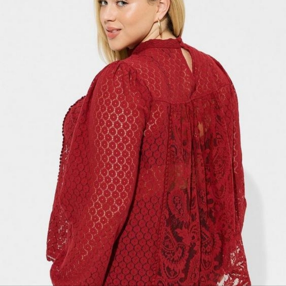 Torrid Lace High Neck Blouse - Picture 2 of 4